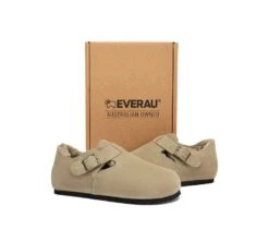 EVERAU® UGG Slippers Sheepskin Wool Adjustable Strap Hazora -Shoe Store GL7A0781