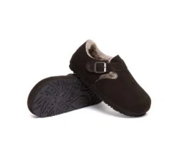 EVERAU® UGG Slippers Sheepskin Wool Adjustable Strap Hazora -Shoe Store GL7A0798