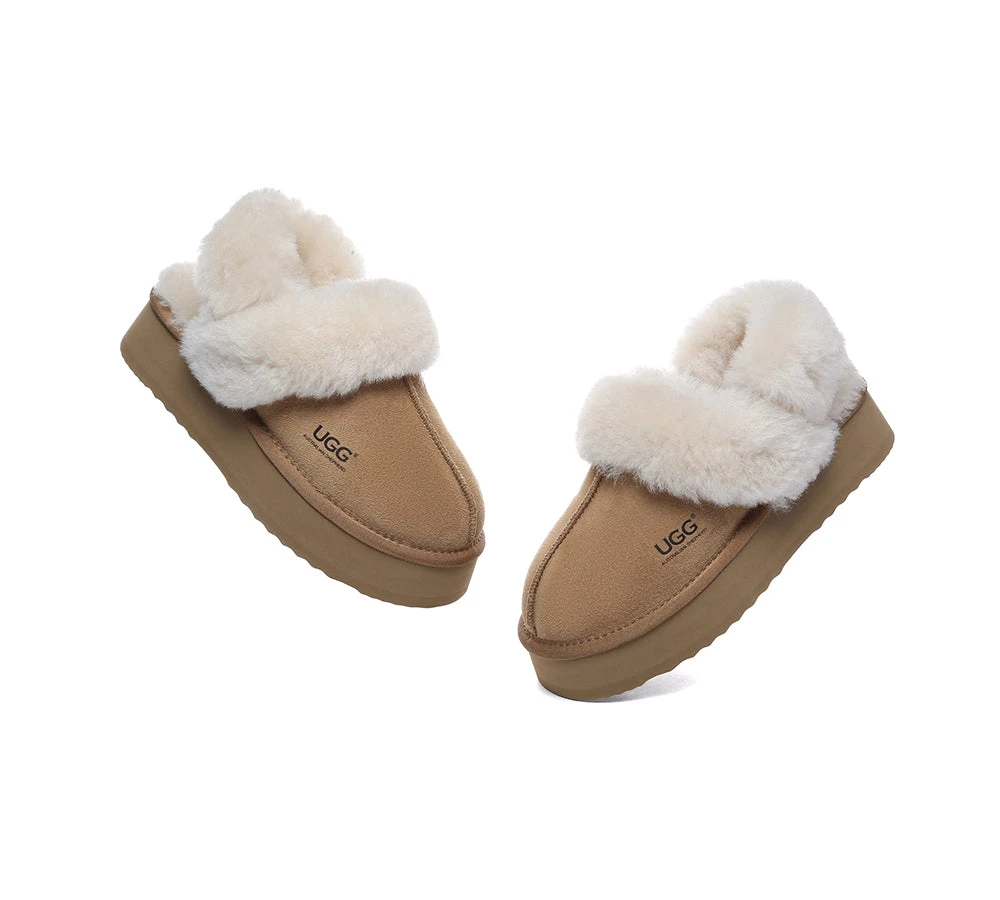 UGG Slippers Women Removable Wool Strap Slingback Platform Musa 9 UGG Slippers Women Removable Wool Strap Slingback Platform Musa - Image 7