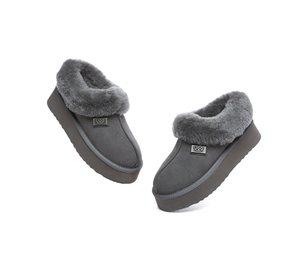 UGG Slippers Women Sheepskin Wool Collar Ankle Platform Ankle Booties Gabri 17 UGG Slippers Women Sheepskin Wool Collar Ankle Platform Ankle Booties Gabri - Image 15
