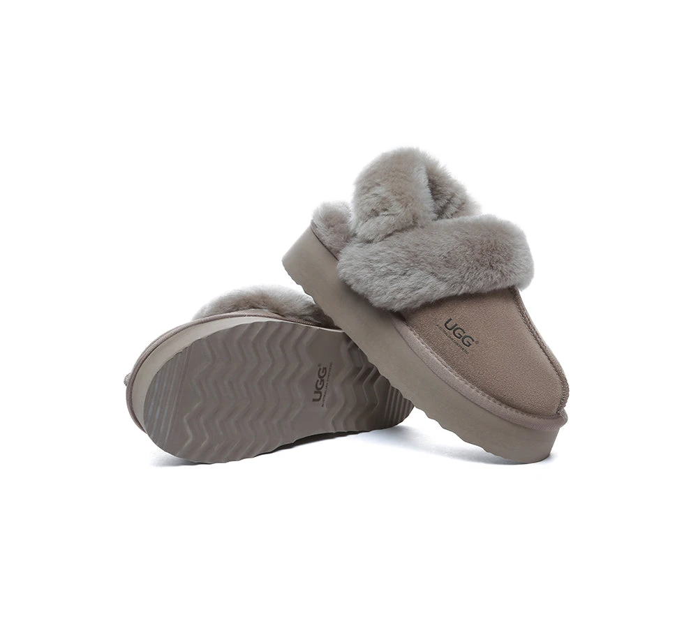 UGG Slippers Women Removable Wool Strap Slingback Platform Musa 14 UGG Slippers Women Removable Wool Strap Slingback Platform Musa - Image 12