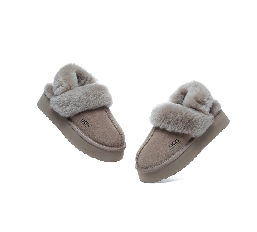 UGG Slippers Women Removable Wool Strap Slingback Platform Musa 16 UGG Slippers Women Removable Wool Strap Slingback Platform Musa - Image 14