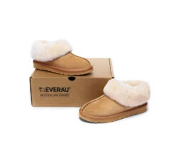 UGG Sheepskin Wool Suede Ankle Slippers Homey -Shoe Store GL7A0986