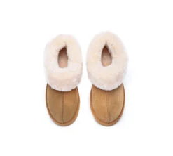 UGG Sheepskin Wool Suede Ankle Slippers Homey -Shoe Store GL7A1003