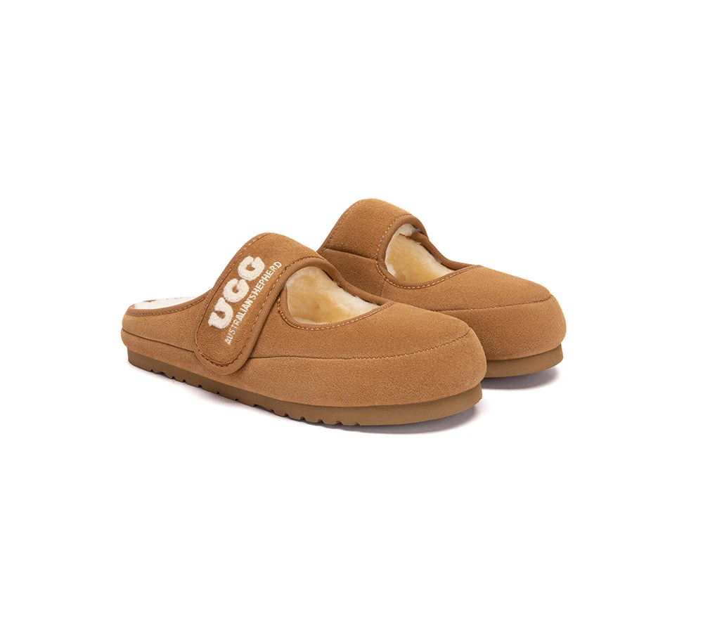 AUSTRALIAN SHEPHERD® UGG Slippers Sheepskin Wool Adjustable Strap Mary Jane Velly 4 AUSTRALIAN SHEPHERD® UGG Slippers Sheepskin Wool Adjustable Strap Mary Jane Velly - Image 2