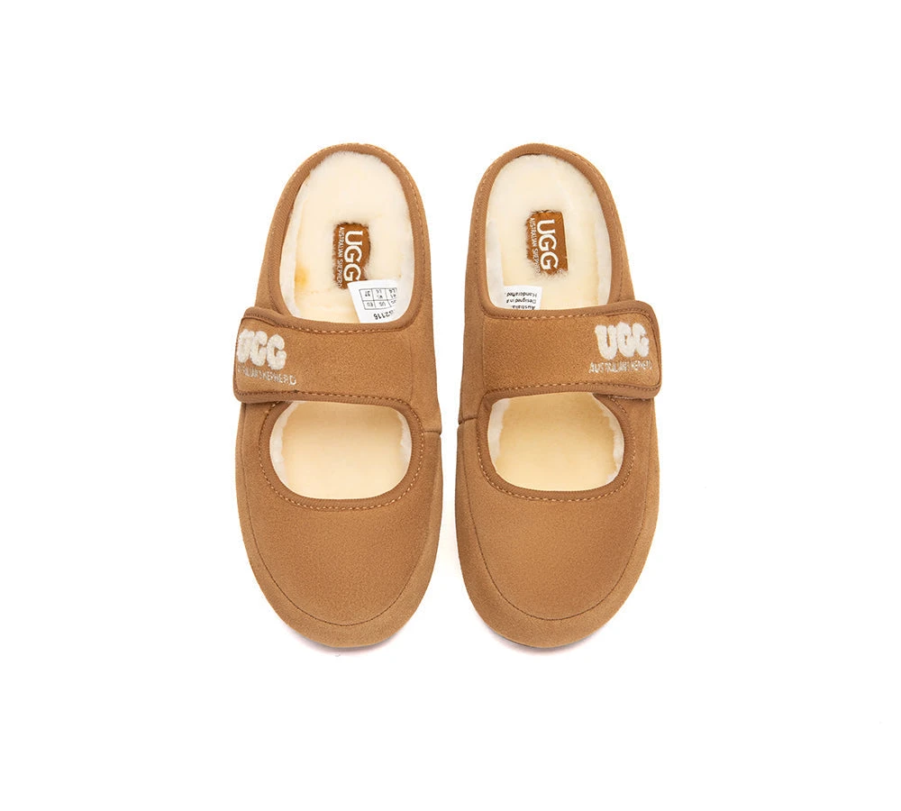 AUSTRALIAN SHEPHERD® UGG Slippers Sheepskin Wool Adjustable Strap Mary Jane Velly 8 AUSTRALIAN SHEPHERD® UGG Slippers Sheepskin Wool Adjustable Strap Mary Jane Velly - Image 6