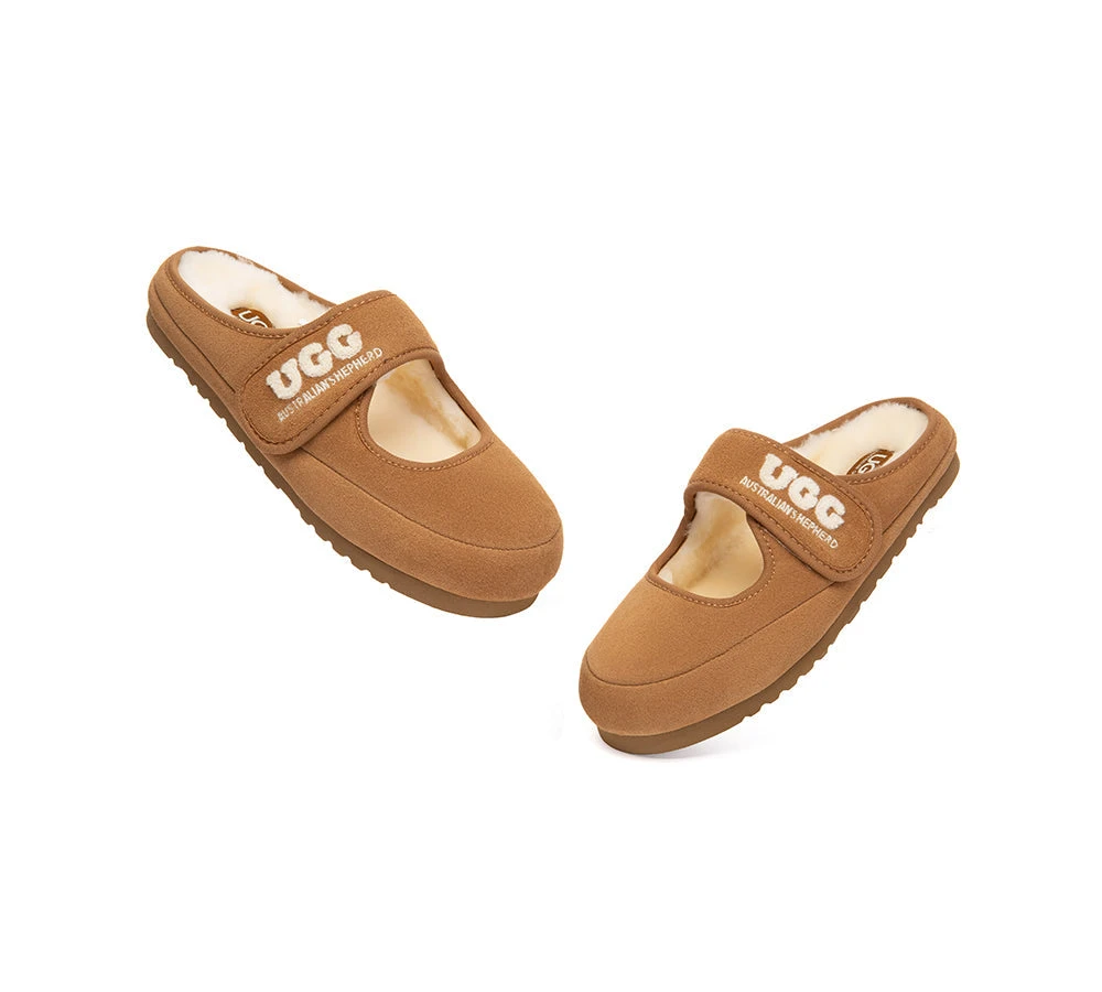 AUSTRALIAN SHEPHERD® UGG Slippers Sheepskin Wool Adjustable Strap Mary Jane Velly 7 AUSTRALIAN SHEPHERD® UGG Slippers Sheepskin Wool Adjustable Strap Mary Jane Velly - Image 5