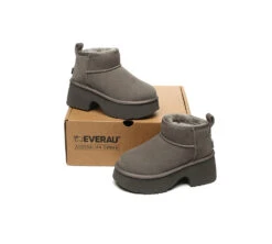 UGG Boots Sheepskin Wool Ankle Chunky Platform Ariel -Shoe Store GL7A1290