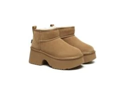 UGG Boots Sheepskin Wool Ankle Chunky Platform Ariel -Shoe Store GL7A1299