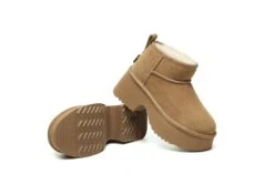 UGG Boots Sheepskin Wool Ankle Chunky Platform Ariel -Shoe Store GL7A1302