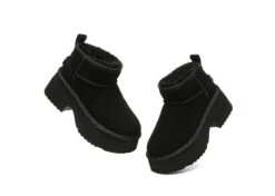 UGG Boots Sheepskin Wool Ankle Chunky Platform Ariel -Shoe Store GL7A1328