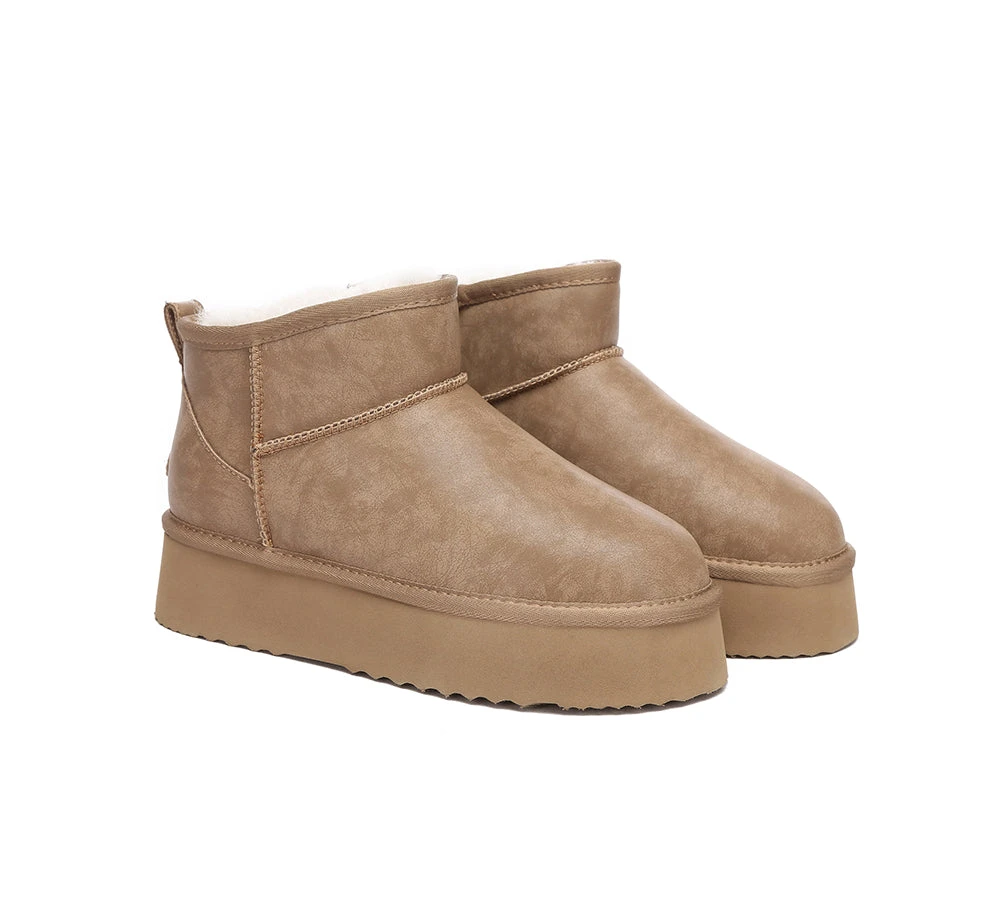 UGG Mini Platform Boots Women Sheepskin Wool Ankle Anti-slip Boots Romi 5 UGG Mini Platform Boots Women Sheepskin Wool Ankle Anti-slip Boots Romi - Image 3