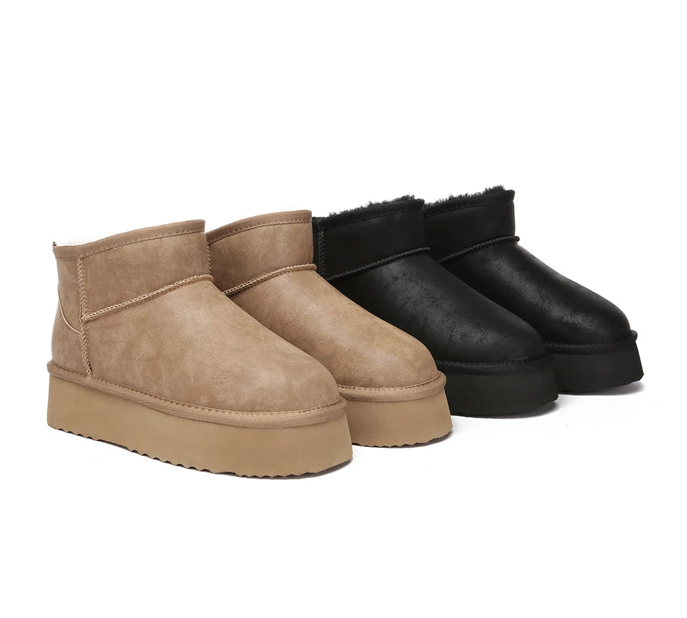 UGG Mini Platform Boots Women Sheepskin Wool Ankle Anti-slip Boots Romi 3 UGG Mini Platform Boots Women Sheepskin Wool Ankle Anti-slip Boots Romi