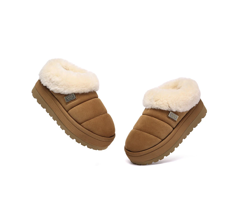 UGG Slippers Women Sheepskin Wool Collar Ankle Platform Ulrika 8 UGG Slippers Women Sheepskin Wool Collar Ankle Platform Ulrika - Image 6