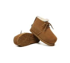 UGG Boots Women Sheepskin Wool Ankle Lace-Up Euro Loaf Paxton -Shoe Store GL7A2228