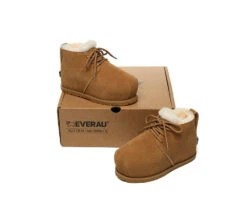 UGG Boots Women Sheepskin Wool Ankle Lace-Up Euro Loaf Paxton -Shoe Store GL7A2234