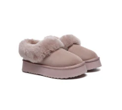 UGG Slippers Women Sheepskin Wool Collar Ankle Platform Clarrie 36 UGG Slippers Women Sheepskin Wool Collar Ankle Platform Clarrie -Shoe Store GL7A2505