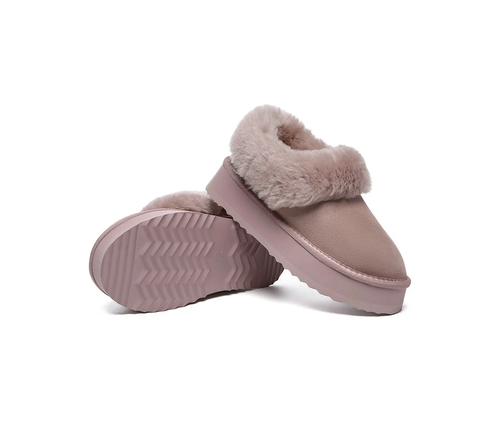 UGG Slippers Women Sheepskin Wool Collar Ankle Platform Clarrie 18 UGG Slippers Women Sheepskin Wool Collar Ankle Platform Clarrie - Image 16