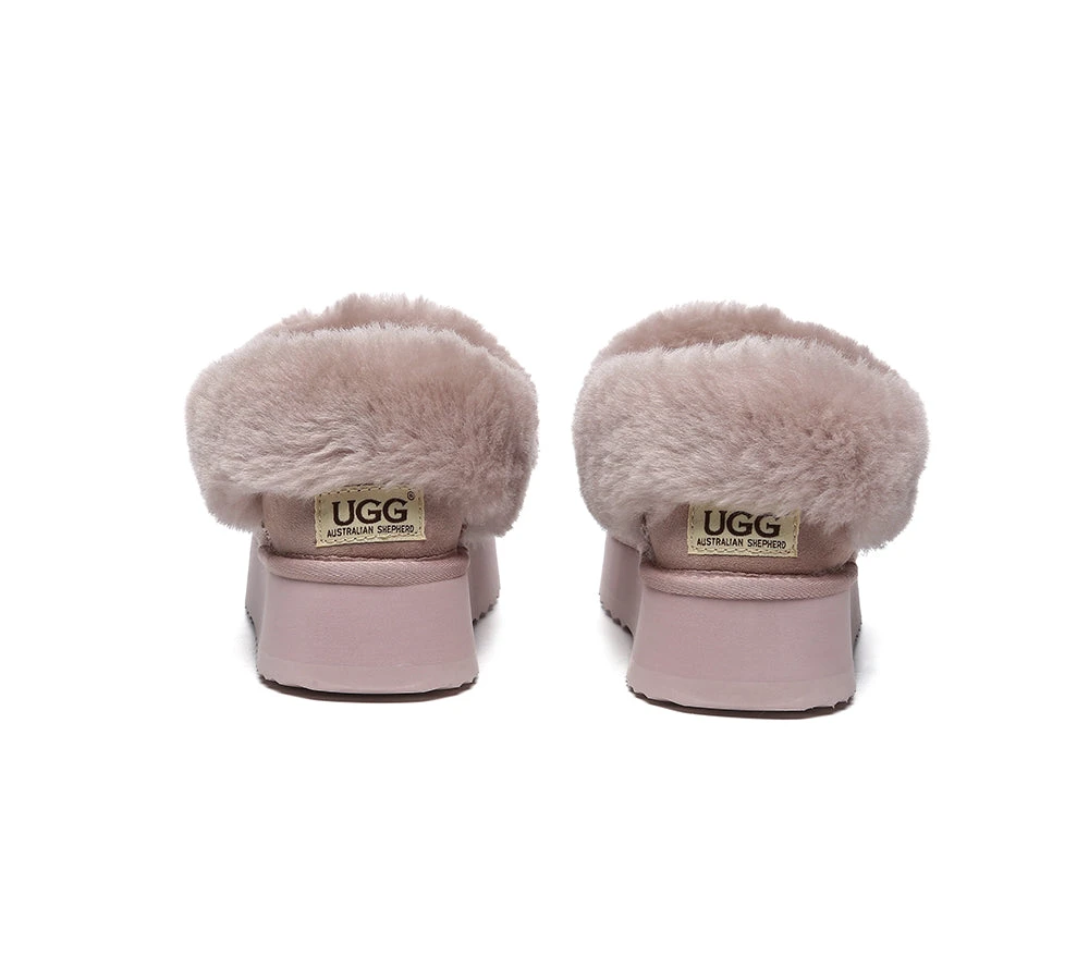 UGG Slippers Women Sheepskin Wool Collar Ankle Platform Clarrie 22 UGG Slippers Women Sheepskin Wool Collar Ankle Platform Clarrie - Image 20