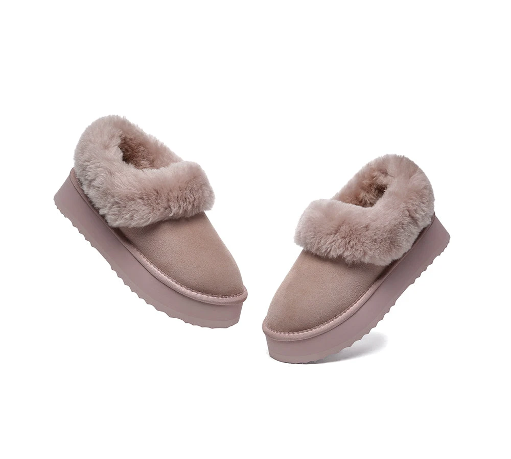 UGG Slippers Women Sheepskin Wool Collar Ankle Platform Clarrie 20 UGG Slippers Women Sheepskin Wool Collar Ankle Platform Clarrie - Image 18