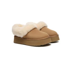 UGG Slippers Women Sheepskin Wool Collar Ankle Platform Clarrie 24 UGG Slippers Women Sheepskin Wool Collar Ankle Platform Clarrie -Shoe Store GL7A2539