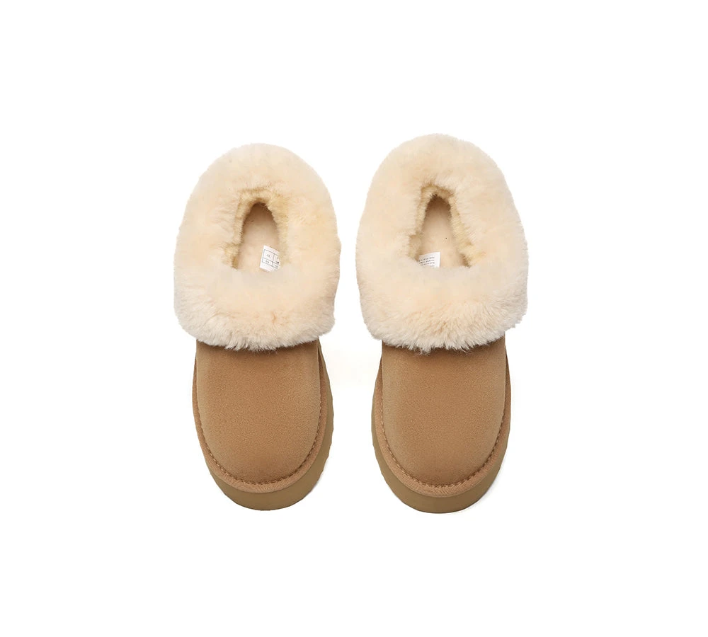 UGG Slippers Women Sheepskin Wool Collar Ankle Platform Clarrie 9 UGG Slippers Women Sheepskin Wool Collar Ankle Platform Clarrie - Image 7