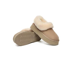 UGG Slippers Women Sheepskin Wool Collar Ankle Platform Clarrie 31 UGG Slippers Women Sheepskin Wool Collar Ankle Platform Clarrie -Shoe Store GL7A2608