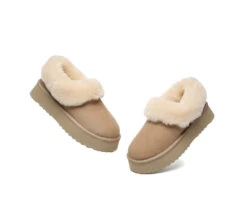 UGG Slippers Women Sheepskin Wool Collar Ankle Platform Clarrie 33 UGG Slippers Women Sheepskin Wool Collar Ankle Platform Clarrie -Shoe Store GL7A2618