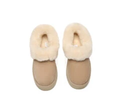 UGG Slippers Women Sheepskin Wool Collar Ankle Platform Clarrie 34 UGG Slippers Women Sheepskin Wool Collar Ankle Platform Clarrie -Shoe Store GL7A2619