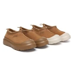 UGG Slippers Sheepskin Wool Drawstring Chunky Platform Harlow