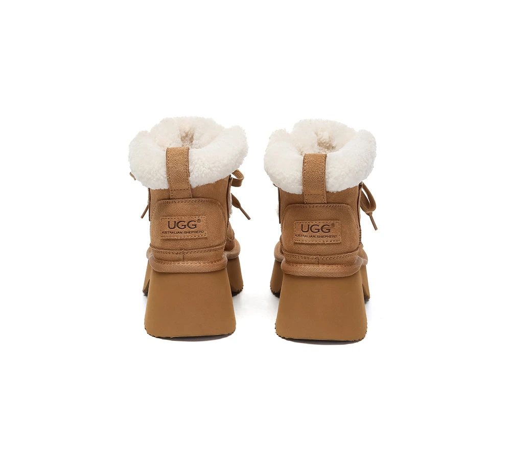 UGG Boots Women Sheepskin Wool Lace Up Chunky Platform Bumpy 10 UGG Boots Women Sheepskin Wool Lace Up Chunky Platform Bumpy - Image 8