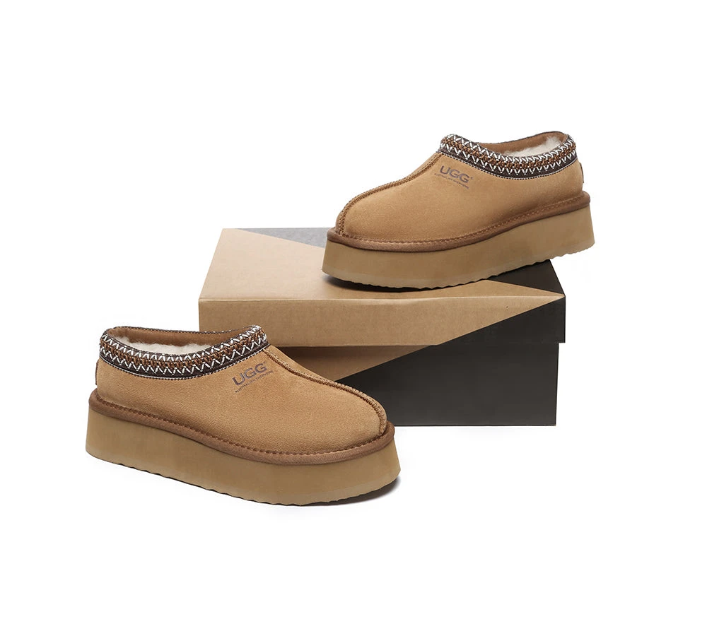 UGG Slippers Sheepskin Wool Ankle Platform Booties Tazzy Hippie 7 UGG Slippers Sheepskin Wool Ankle Platform Booties Tazzy Hippie - Image 5