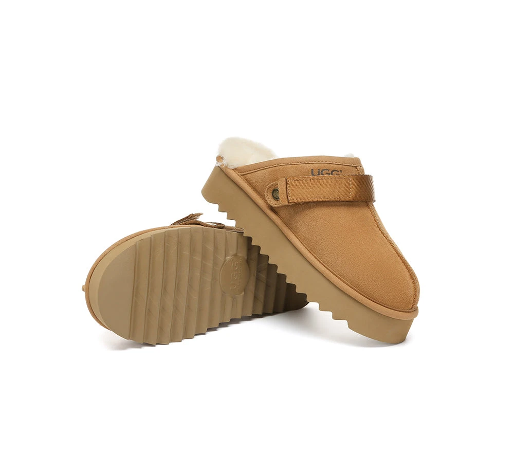 UGG Slippers Sheepskin Wool Slingback Platform Cozeln 5 UGG Slippers Sheepskin Wool Slingback Platform Cozeln - Image 3