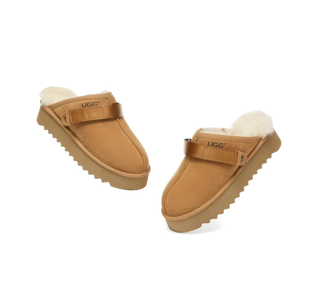 UGG Slippers Sheepskin Wool Slingback Platform Cozeln 7 UGG Slippers Sheepskin Wool Slingback Platform Cozeln - Image 5