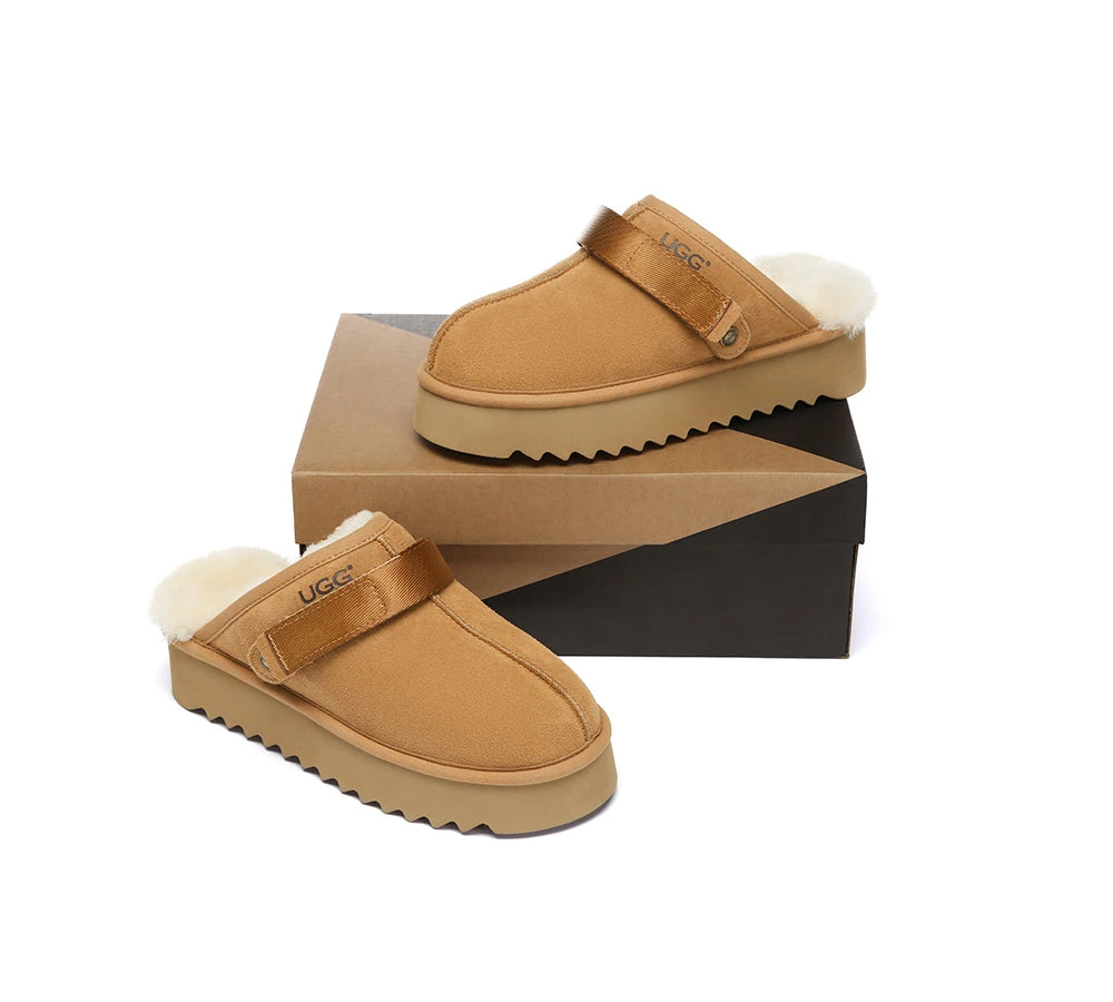 UGG Slippers Sheepskin Wool Slingback Platform Cozeln 6 UGG Slippers Sheepskin Wool Slingback Platform Cozeln - Image 4