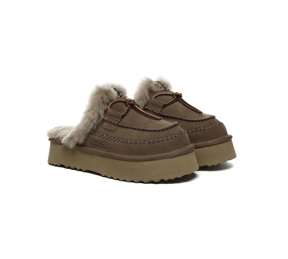 UGG Slippers Women Sheepskin Wool Platform Sammy 11 UGG Slippers Women Sheepskin Wool Platform Sammy - Image 9
