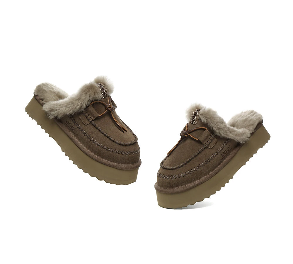 UGG Slippers Women Sheepskin Wool Platform Sammy 14 UGG Slippers Women Sheepskin Wool Platform Sammy - Image 12