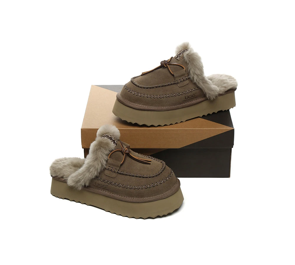 UGG Slippers Women Sheepskin Wool Platform Sammy 13 UGG Slippers Women Sheepskin Wool Platform Sammy - Image 11
