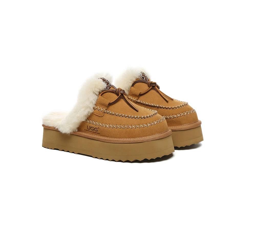 UGG Slippers Women Sheepskin Wool Platform Sammy 5 UGG Slippers Women Sheepskin Wool Platform Sammy - Image 3