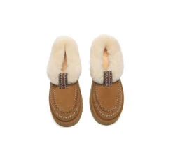 UGG Slippers Women Sheepskin Wool Collar Ankle Platform Santana -Shoe Store GL7A7102
