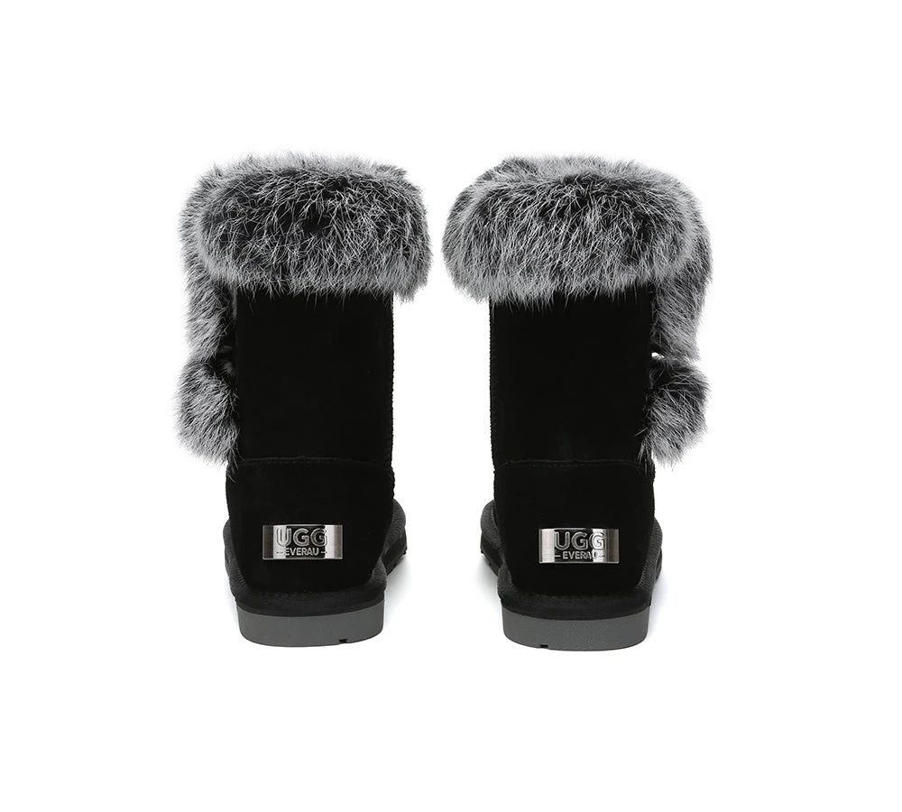 UGG Boots Women Sheepskin Wool Collar Short Button Donna 16 UGG Boots Women Sheepskin Wool Collar Short Button Donna - Image 14