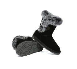 UGG Boots Women Sheepskin Wool Collar Short Button Donna 25 UGG Boots Women Sheepskin Wool Collar Short Button Donna -Shoe Store GL7A7121