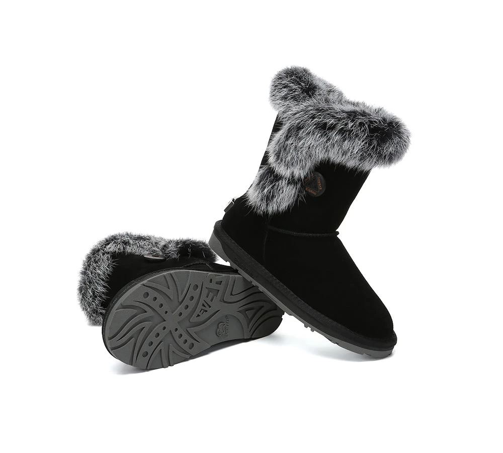 UGG Boots Women Sheepskin Wool Collar Short Button Donna 12 UGG Boots Women Sheepskin Wool Collar Short Button Donna - Image 10