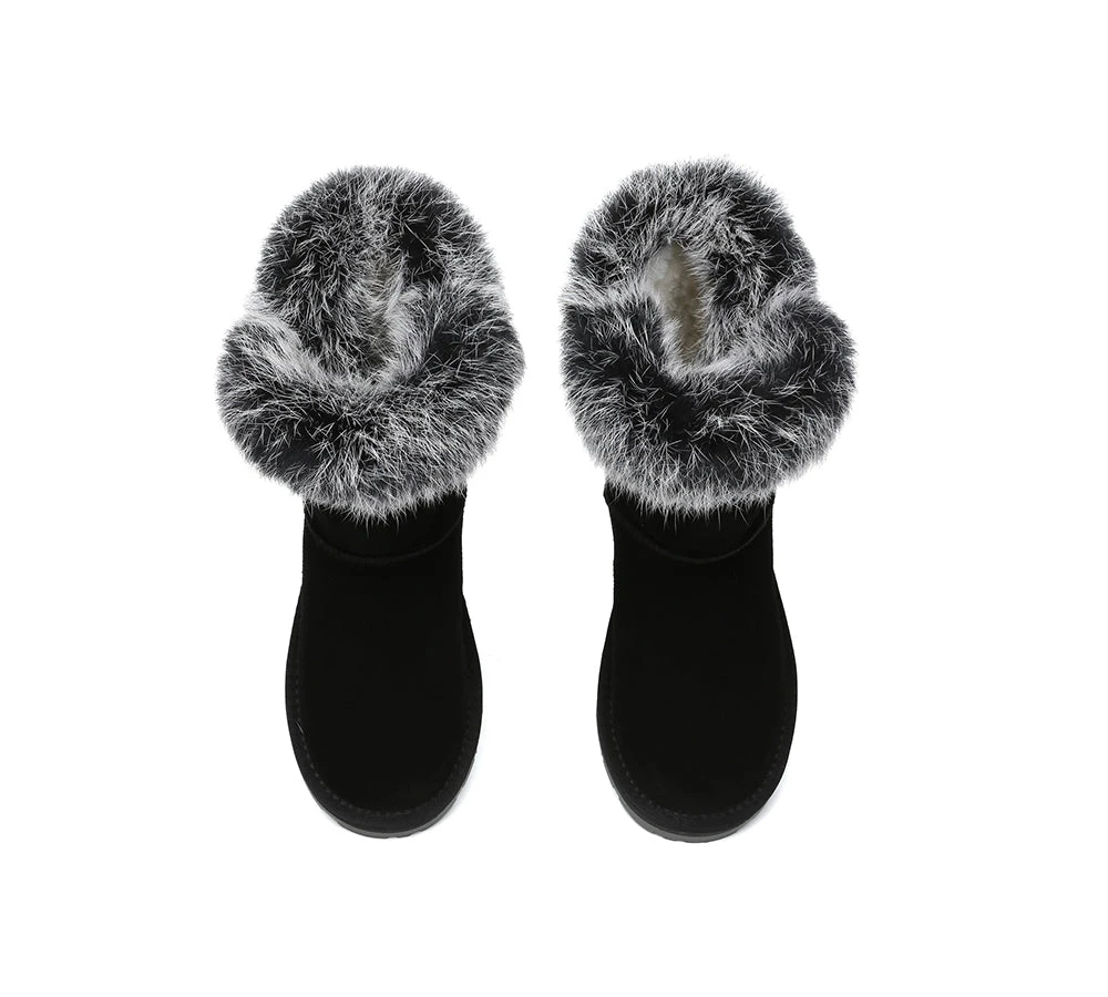 UGG Boots Women Sheepskin Wool Collar Short Button Donna 15 UGG Boots Women Sheepskin Wool Collar Short Button Donna - Image 13