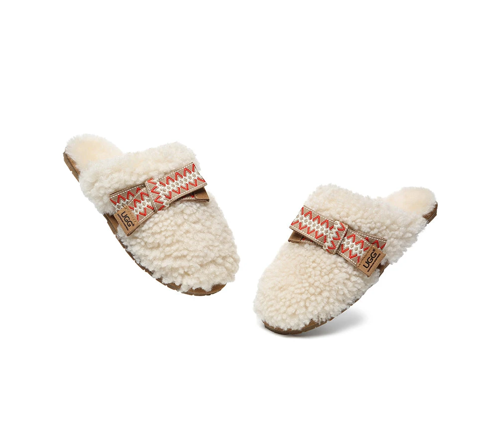 UGG Slippers Women Sheepskin Wool Bow Cecil 8 UGG Slippers Women Sheepskin Wool Bow Cecil - Image 6