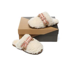UGG Slippers Women Sheepskin Wool Bow Cecil 20 UGG Slippers Women Sheepskin Wool Bow Cecil -Shoe Store GL7A7694