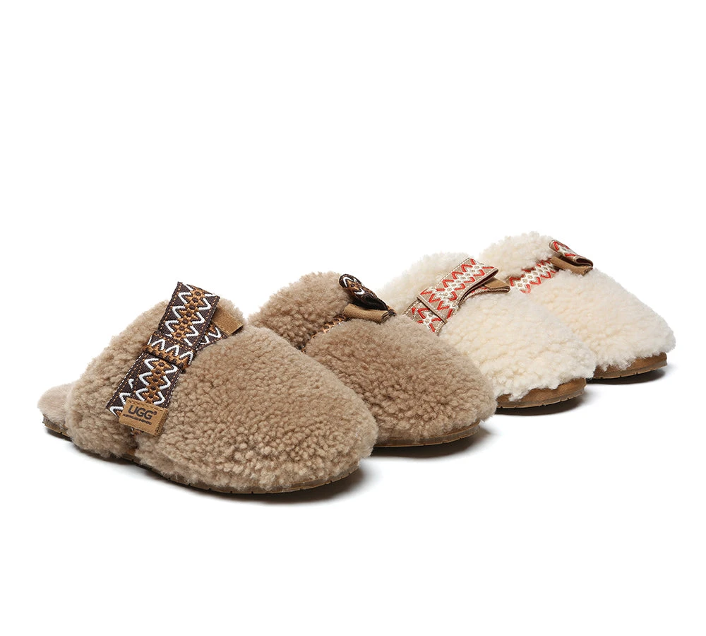 UGG Slippers Women Sheepskin Wool Bow Cecil 3 UGG Slippers Women Sheepskin Wool Bow Cecil