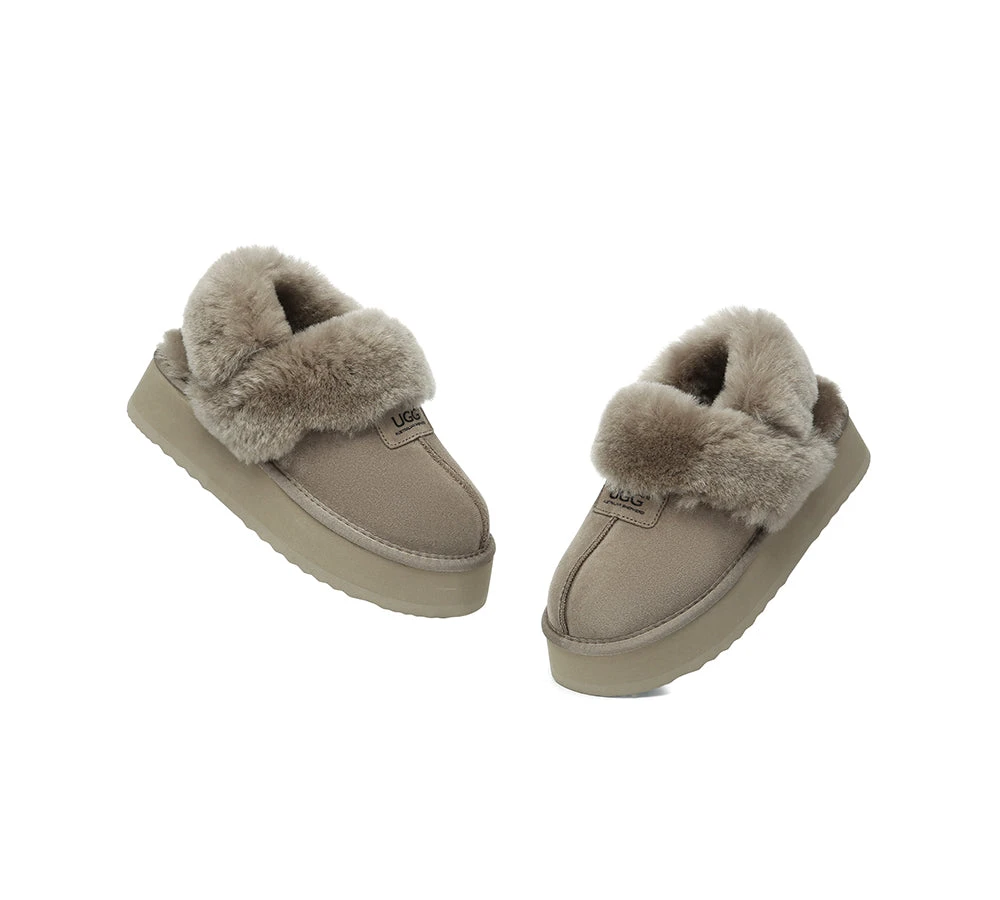 UGG Slippers Women Removable Wool Strap Slingback Platform Suzie 15 UGG Slippers Women Removable Wool Strap Slingback Platform Suzie - Image 13