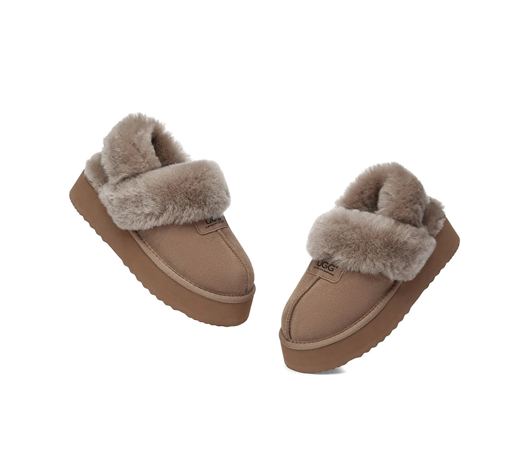 UGG Slippers Women Removable Wool Strap Slingback Platform Suzie 22 UGG Slippers Women Removable Wool Strap Slingback Platform Suzie - Image 20