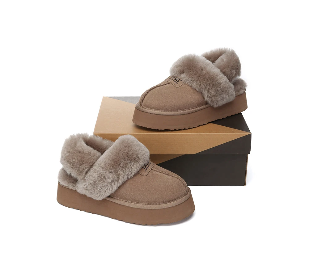 UGG Slippers Women Removable Wool Strap Slingback Platform Suzie 21 UGG Slippers Women Removable Wool Strap Slingback Platform Suzie - Image 19